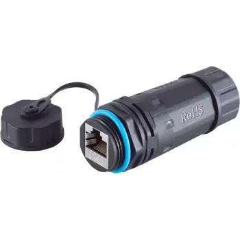 S/CONN RJ45 sieťová patch káblová spojka, Cat6, IP68, krátke prevedenie, pre vonkajšie použitie (08-01048)