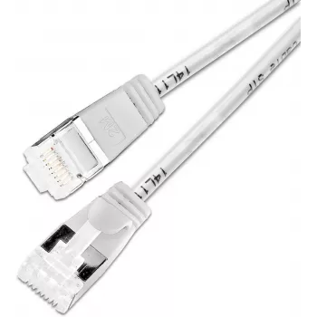 Wirewin Slim Cat6a Light patch kábel, okrúhly, U/FTP, Ø 3,8 mm, biely (PKW-LIGHT-STP-K6A 0.15 WS)