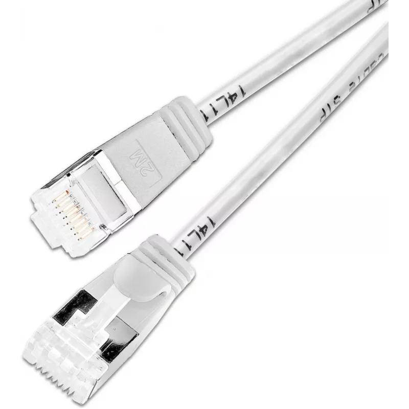 Wirewin Slim Cat6a Light patch kábel, okrúhly, U/FTP, Ø 3,8 mm, biely (PKW-LIGHT-STP-K6A 0.15 WS)