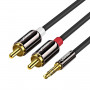 UGREEN AV116 RCA na AUX 3,5 mm audio kábel 1 m – čierna