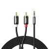 UGREEN AV116 RCA na AUX 3,5 mm audio kábel 1 m – čierna