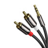 UGREEN AV116 RCA na AUX 3,5 mm audio kábel 1 m – čierna