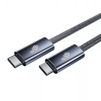 TB Braided USB 3.2 Gen 1 kábel USB-C na USB-C, 1 m, 100 W, čierna