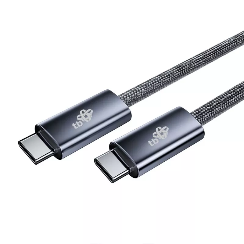 TB Braided USB 3.2 Gen 1 kábel USB-C na USB-C, 1 m, 100 W, čierna