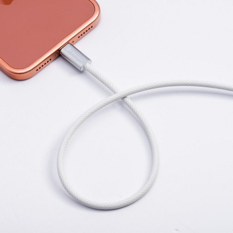 Forcell USB kábel USB-C na USB-C, 2 m, 240 W, biely