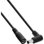 InLine® DC predlžovací kábel, zahnutý konektor samec, 5,5 x 2,5 mm, čierny, 0,2 m