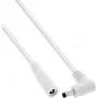 InLine® DC predlžovací kábel, zahnutý konektor samec, 4,0 x 1,7 mm, biely, 0,2 m