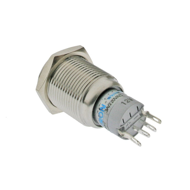 Lamptron vandalizmus odolný spínač / vypínač 16mm - Silverline - modrý