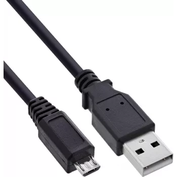 InLine USB 2.0 kábel Micro-USB na USB-A, 0,3 m, čierna