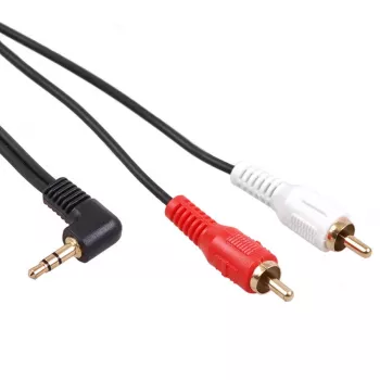 Maclean MCTV-824 audiokábel 3,5 mm Mini-Jack na 2x Cinch, 1 m, čierna