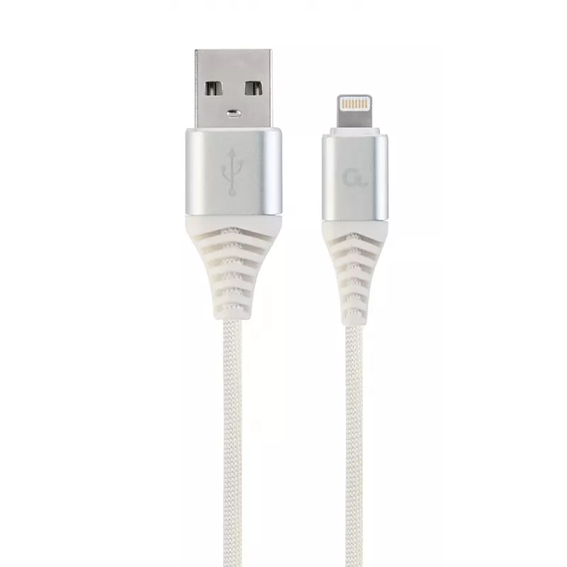 Gembird USB 2.0 na Lightning (8-pin) kábel s textilným opletením, 2 m, biela