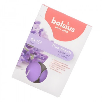 Bolsius True Scents voňavé čajové sviečky, levanduľa, 6 ks