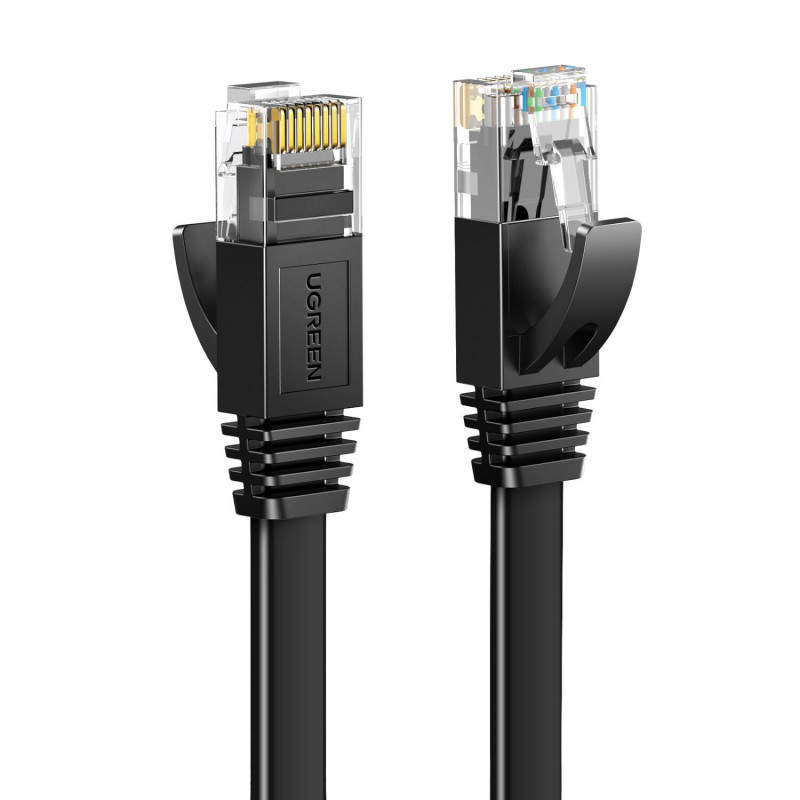 Ugreen plochý Cat6 U/UTP patch kábel RJ45, 0,5 m, čierny