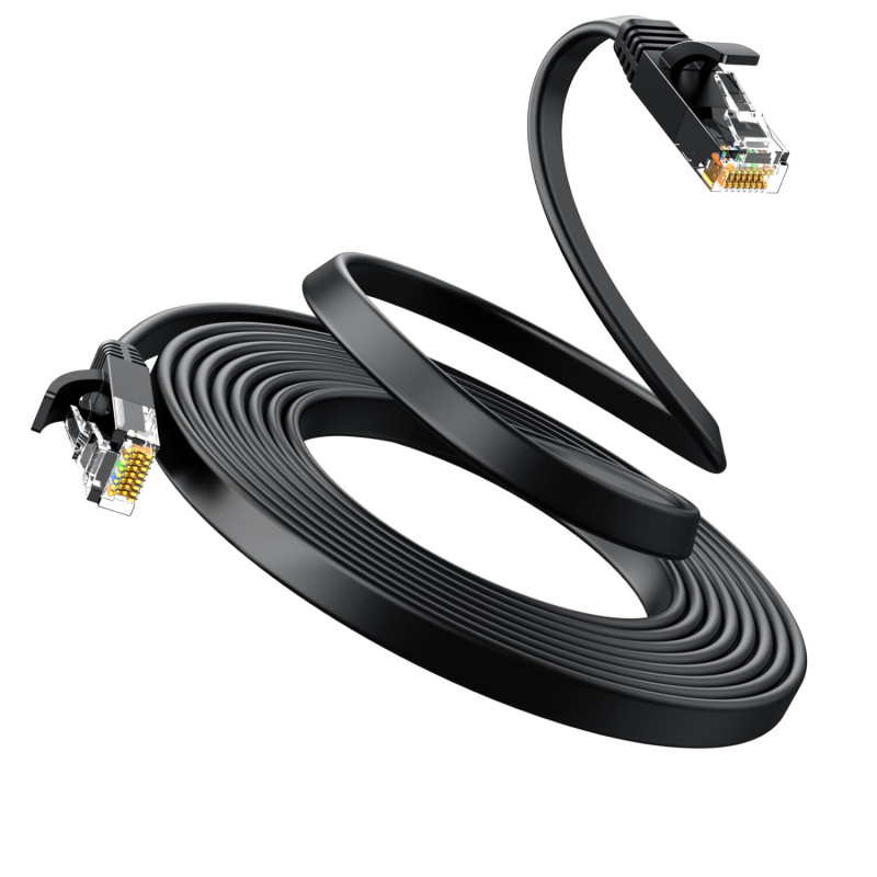 Ugreen plochý Cat6 U/UTP patch kábel RJ45, 0,5 m, čierny