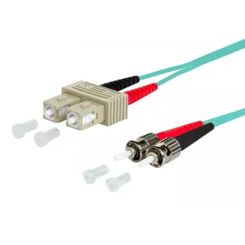 Metz Connect OpDAT LWL patch kábel SC-Duplex na 2x ST, OM3, 1 m, aqua
