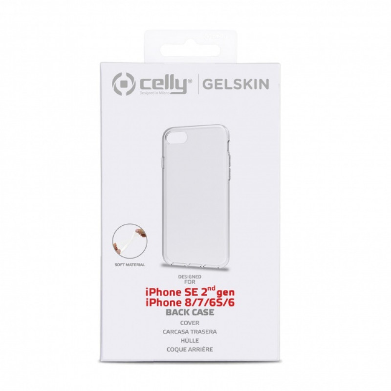 CELLY Gelskin zadný kryt iPhone SE 2022 / iPhone SE 2020/8/7/6s/6, priehľadný