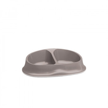 Stefanplast dvojitá miska na krmivo Chic 0,25+0,25L 27x17,5x7,2cm svetlosivá