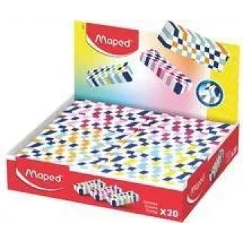 Maped guma z plastu, pestro kockovaná, bez ftalátov a PVC, 20 ks display (123501)