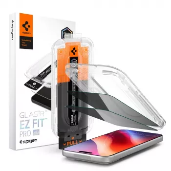 Spigen Glas.TR EZ Fit Pro HD AC Privacy ochranná fólia na displej pre iPhone 18 Pro Max, balenie 2 ks