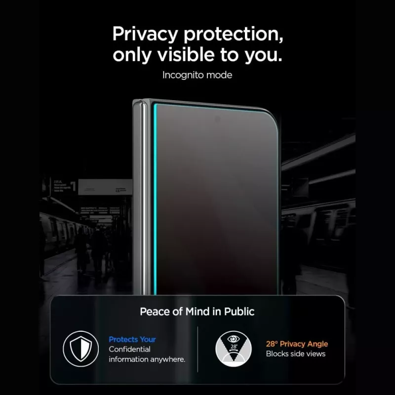 Spigen Glas.TR EZ Fit Pro HD AC Privacy ochranná fólia displeja pre iPhone Duo, balenie 2 ks
