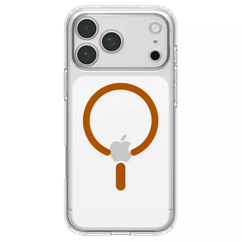 Spigen Ultra Hybrid MagSafe puzdro pre iPhone 17 Pro Max / 18 Pro Max, priehľadné/oranžové (ACS12122)