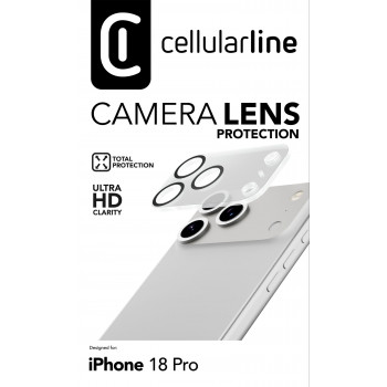 Cellularline ochrana objektívu fotoaparátu pre iPhone 18 Pro, transparentná