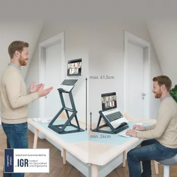 Leitz Ergo 2-in-1 sedací a stojanový držiak na notebook, čierna (65890089)