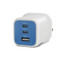 Targus HyperJuice Flex 65W GaN nabíjačka, 2x USB-C + 1x USB, Snorkel Blue (HJ1202BUEU)