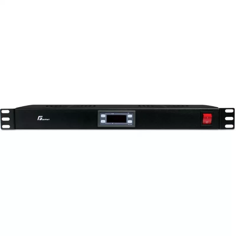 Getfort 1U rackový ventilátorový panel s 2 ventilátormi a termostatom (GF-FAN2TR)