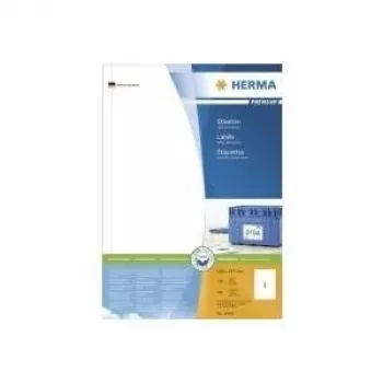HERMA Premium – permanentné samolepiace, matne laminované papierové etikety – biele – 297 x 200 mm – 100 etikiet (100 listov x 1)