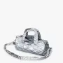 Cestovná taška LOQI Metallic – Strieborná Puffy (stredná)
