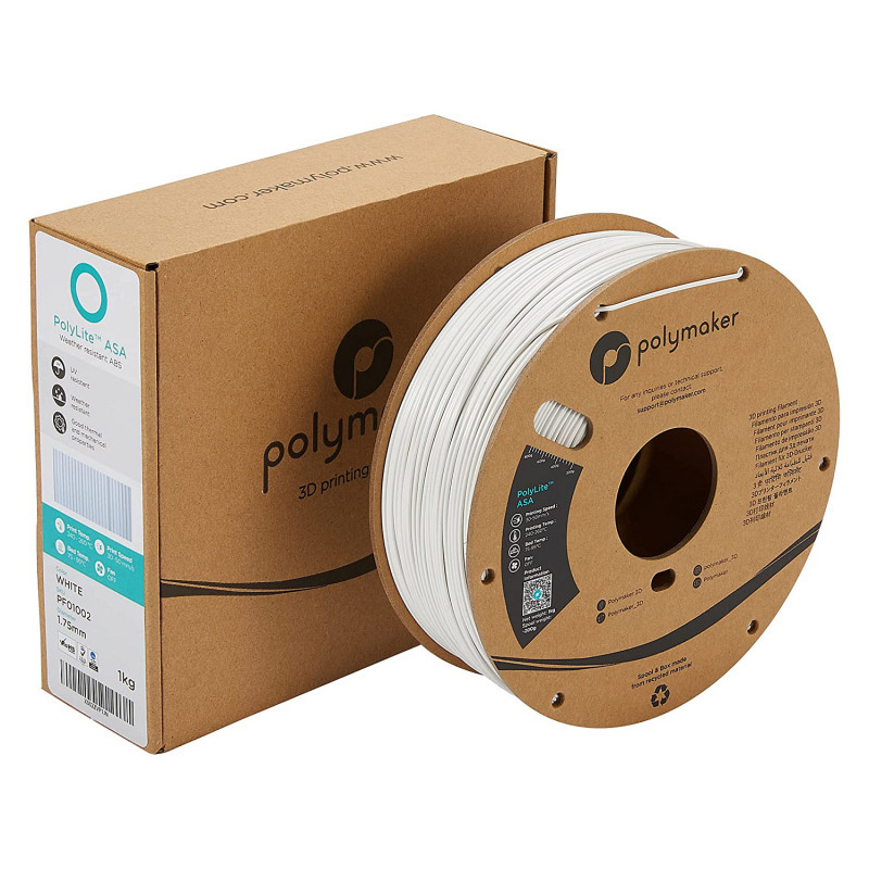 Polmask ASA filament pre 3D tlačiarne, 1,75 mm, 1 kg – biela (PF01002)