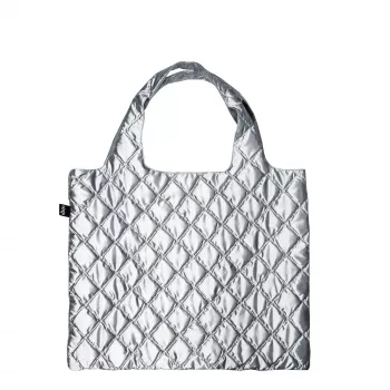 Taška LOQI Metallic – strieborná Puffy