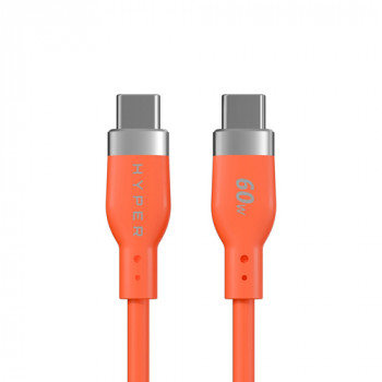 Targus HyperJuice Flex silikónový nabíjací kábel USB-C na USB-C, USB 2.0, 1,5 m, oranžový (HJ4011OGGL)