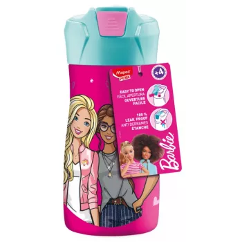 Maped PICNIK fľaša na pitie Barbie, 0,43 l, telo z nehrdzavejúcej ocele s motívom Barbie, slamka v balení