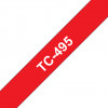 Brother TC-495 laminovacia páska, biela na červenej (TC495)