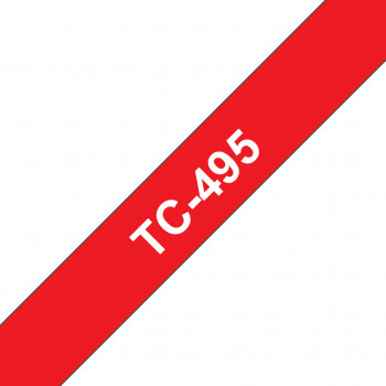 Brother TC-495 laminovacia páska, biela na červenej (TC495)