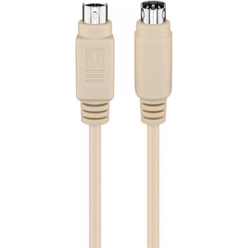 Wentronic Goobay PS/2 kábel pre klávesnicu a myš, Mini-DIN 6-pin konektor samec na konektor samec, 5 m, sivá (50557)