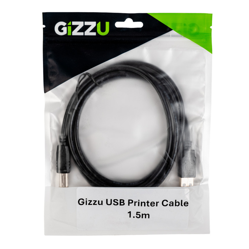 Gizzu USB 2.0 kábel k tlačiarni USB-A na USB-B, 1,5 m, čierny (GCPU2AB15)