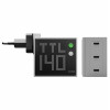 SHARGE Pixel 140 GaN nabíjačka, 140W, 3x USB-C, Dot-Matrix displej - sivá