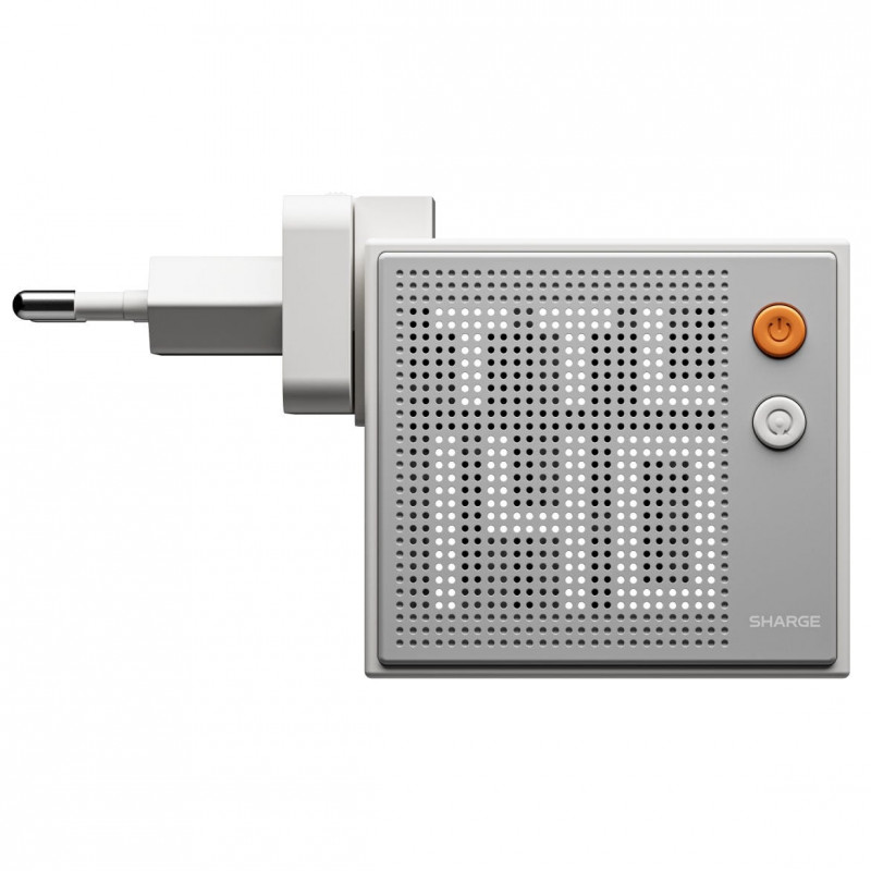 SHARGE Pixel 140 GaN nabíjačka, 140W, 3x USB-C, Dot-Matrix displej - biela
