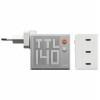 SHARGE Pixel 140 GaN nabíjačka, 140W, 3x USB-C, Dot-Matrix displej - biela