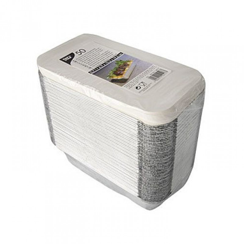 STARPAK hliníkové misky s viečkom 700 ml strieborné