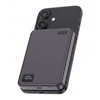 Ksix Powerbank Magslim 10000 mAh magnetický 15W USB-C PD 20W digitálny displej čierny