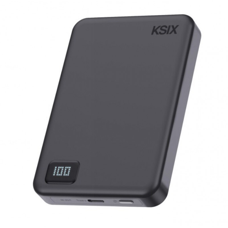 Ksix Powerbank Magslim 10000 mAh magnetický 15W USB-C PD 20W digitálny displej čierny