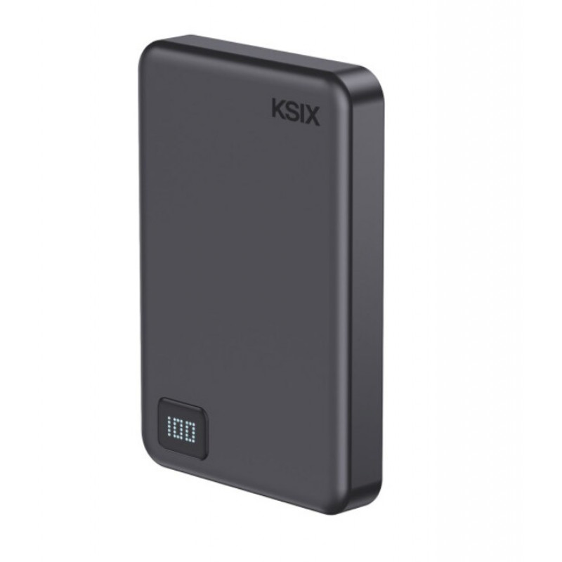 Ksix Powerbank Magslim 10000 mAh magnetický 15W USB-C PD 20W digitálny displej čierny