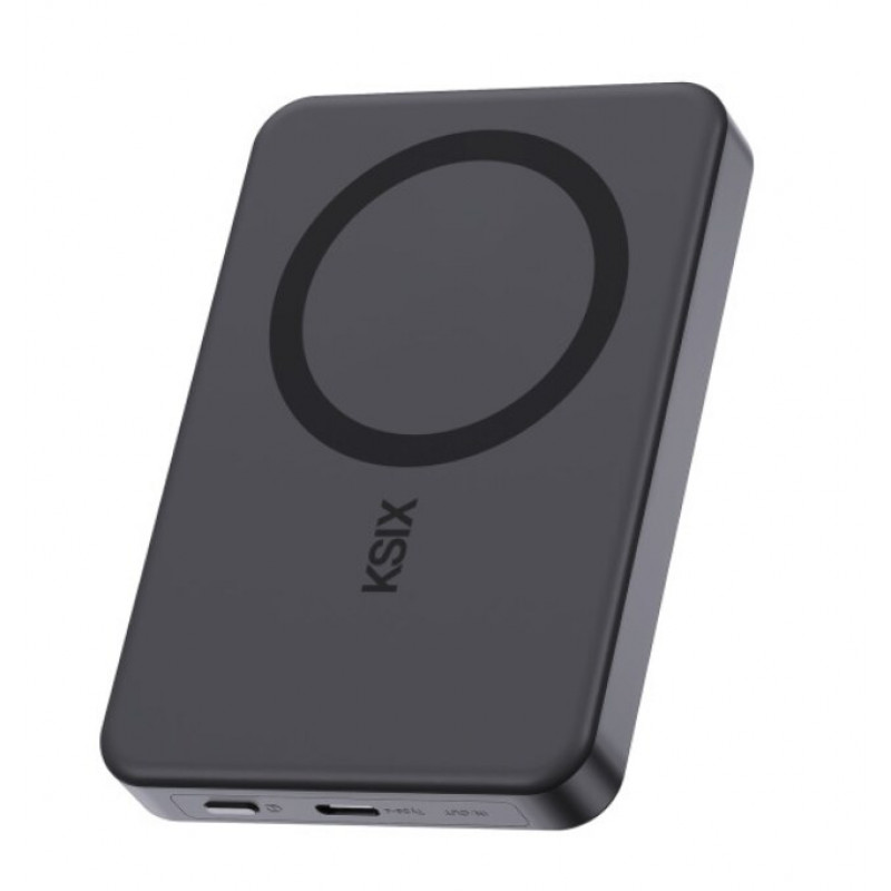 Ksix Powerbank Magslim 10000 mAh magnetický 15W USB-C PD 20W digitálny displej čierny