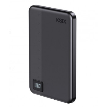 Ksix powerbanka Magslim 5000 mAh magnetická USB-C PD 20W digitálny displej čierna