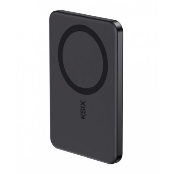 Ksix powerbanka Magslim 5000 mAh magnetická USB-C PD 20W digitálny displej čierna
