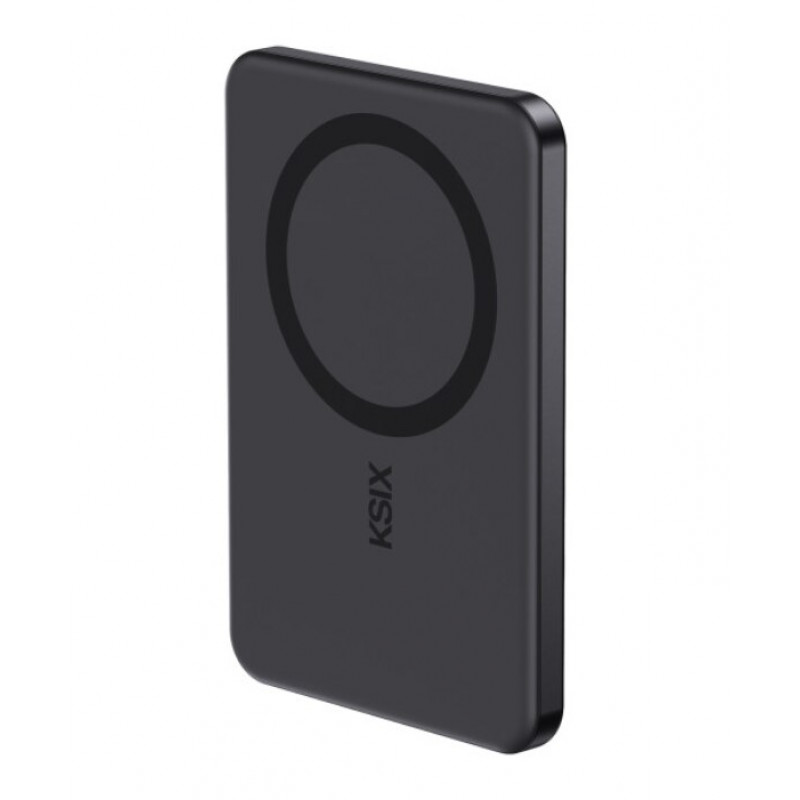 Ksix powerbanka Magslim 5000 mAh magnetická USB-C PD 20W digitálny displej čierna